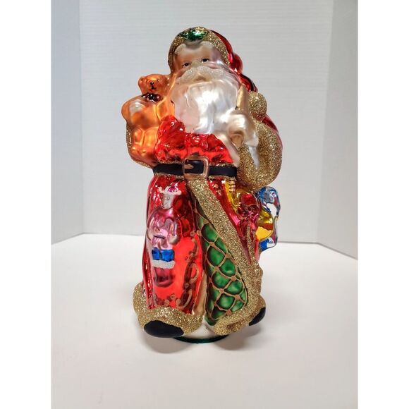 St. Nicholas Square Tabletop Blown Glass Santa Large Beautiful Jewel Tone Kohls - Picture 9 of 16